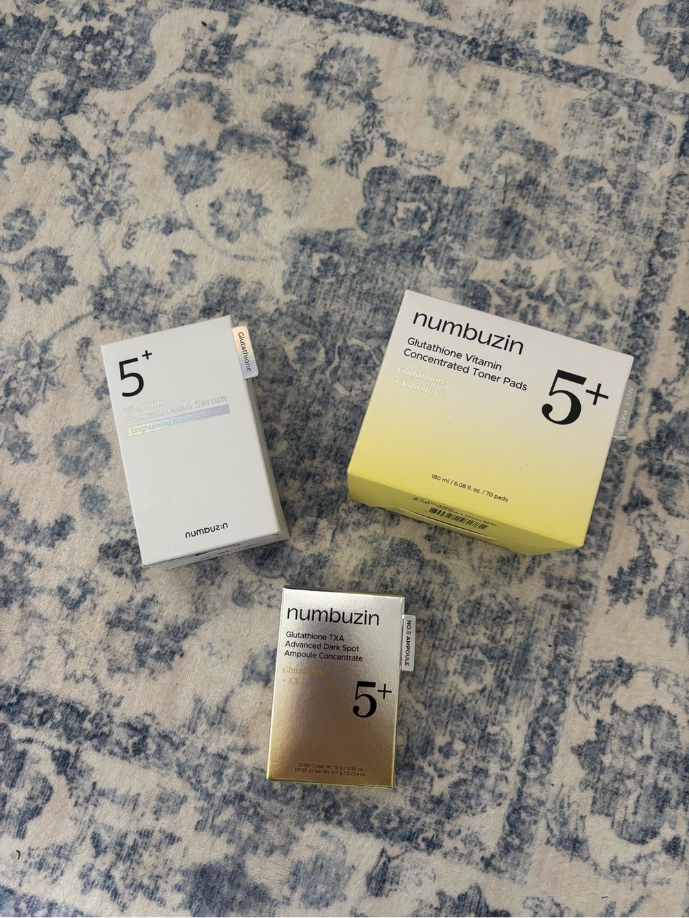 Korean Skincare- Numbuzin 5+ Glutathione & Vitamin Skincare Products
